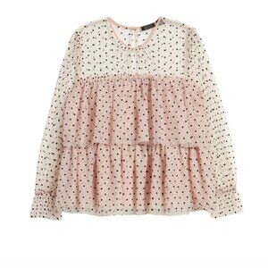 Halogen Pink and Black Polka Dot Blouse